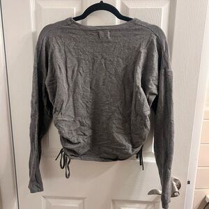 Gray Women's Adjustable Crop Top Sweater